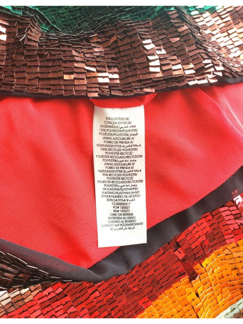 Alice + Olivia Bridget Women Rainbow Stripe Sequin Mini Dress Multicolor Size 8 - Picture 8 of 8
